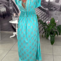 Nori | Kleid locker Urlaub Muster maxi Taille