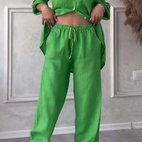 Brita | Zweiteiliges Hosenset aus Baumwolle und Leinen