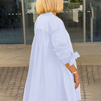 Tesla | Lange Hemdjacke aus Baumwolle für Frauen