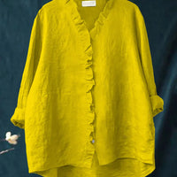 Zanel | Lose Bluse mit V-Ausschnitt und Rüsche