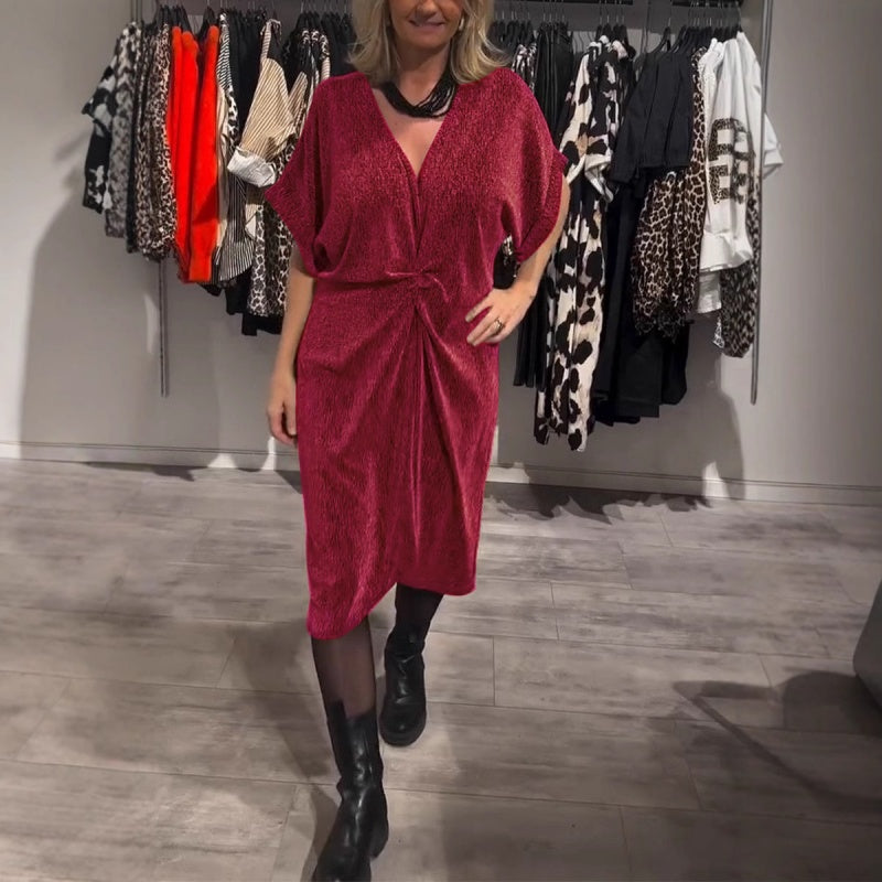 Chua | Mitternachtsglamour-Midikleid mit Knoten