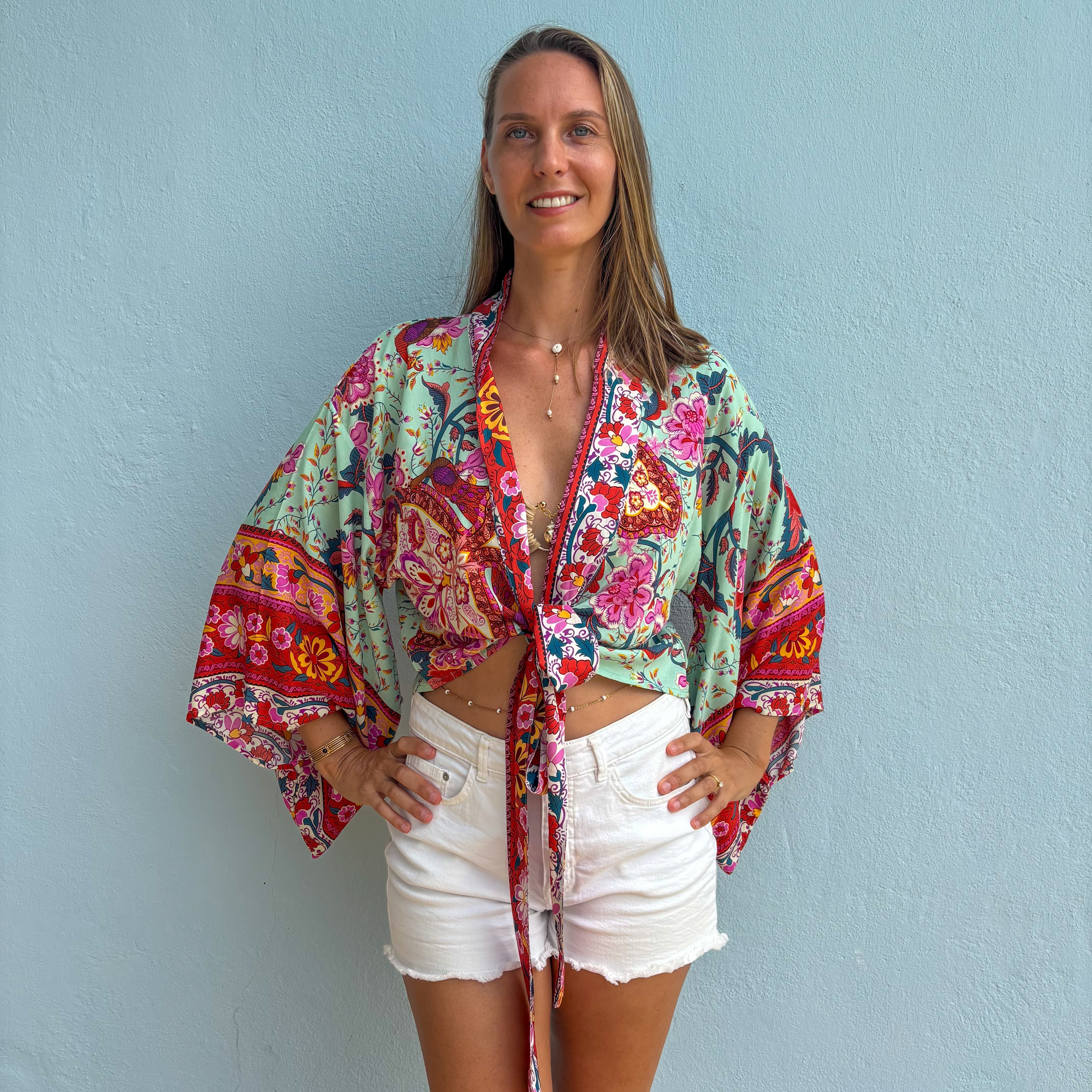 Giulia | Kimono-Top mit Blumenmuster