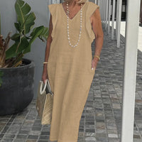 Emelia | bequemes Leinenkleid, lässiger Look mit weitem Arm.