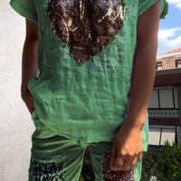 Mirabelle | Elegantes Zweiteiler-Set mit Goldprägung