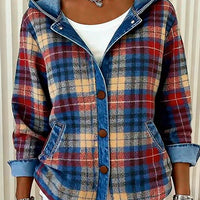 Tyrna | Lässige Jacke mit Kapuze und Karomuster