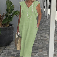 Emelia | bequemes Leinenkleid, lässiger Look mit weitem Arm.