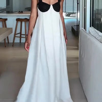 Ria | Zweifarbiges Bustier-Maxikleid