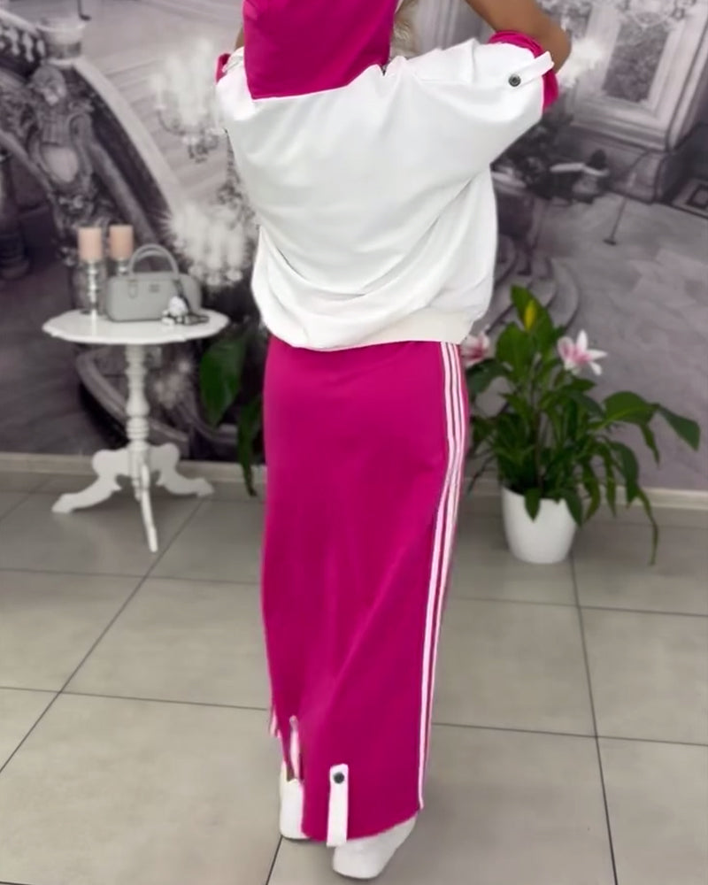 Hasela | Set mit Kapuze Kordelzug bedruckter Rock