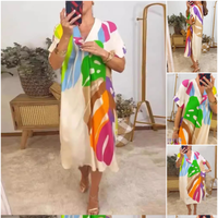 April | Damenkleid mit kurzen Ärmeln und Herzausschnitt