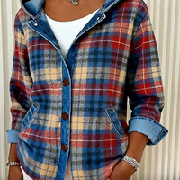 Tyrna | Lässige Jacke mit Kapuze und Karomuster