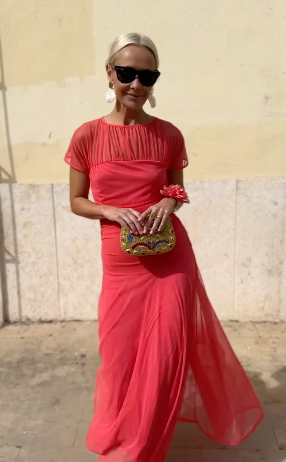 Lauren | Chiffonkleid mit Rundhalsausschnitt für Damen