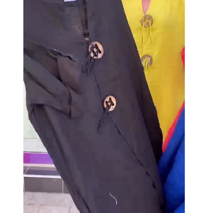 Amy | Leichtes Kleid aus Baumwolle und Leinen mit V-Ausschnitt