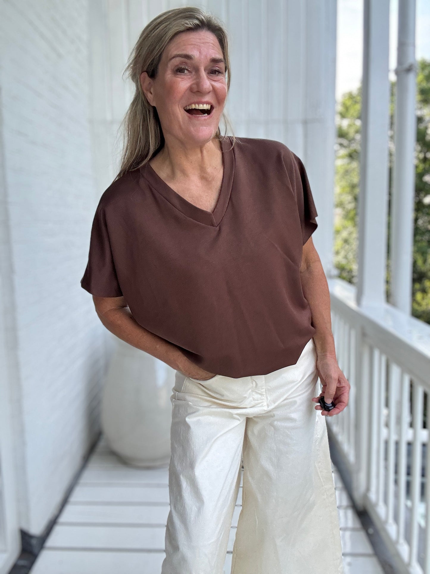 Sam | Stylisches Top mit Kartuschenmuster