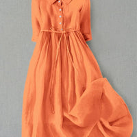 Mhera | Einfaches Baumwollkleid im künstlerischen Design