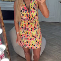 Jessie | Elegantes Kleid mit halbem Reißverschluss und floralem Muster