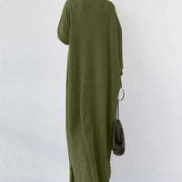 Frieda | elegantes Damenkleid mit V-Ausschnitt und langen Ärmeln