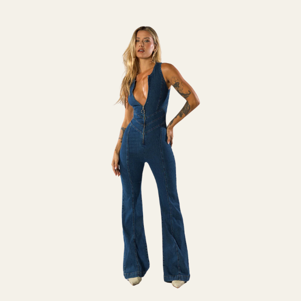 Kristy | Figurbetonter Denim-Jumpsuit