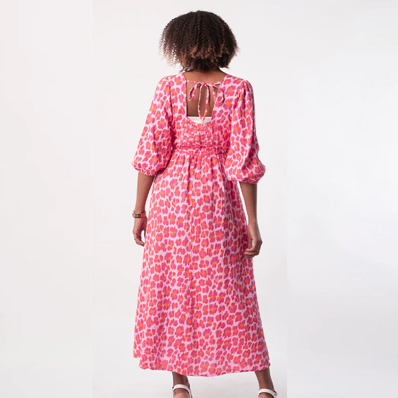 Annie | Kleid mit V-Ausschnitt und Print