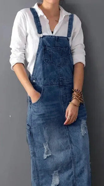 Sylie | Trendiges Denim-Latzkleid