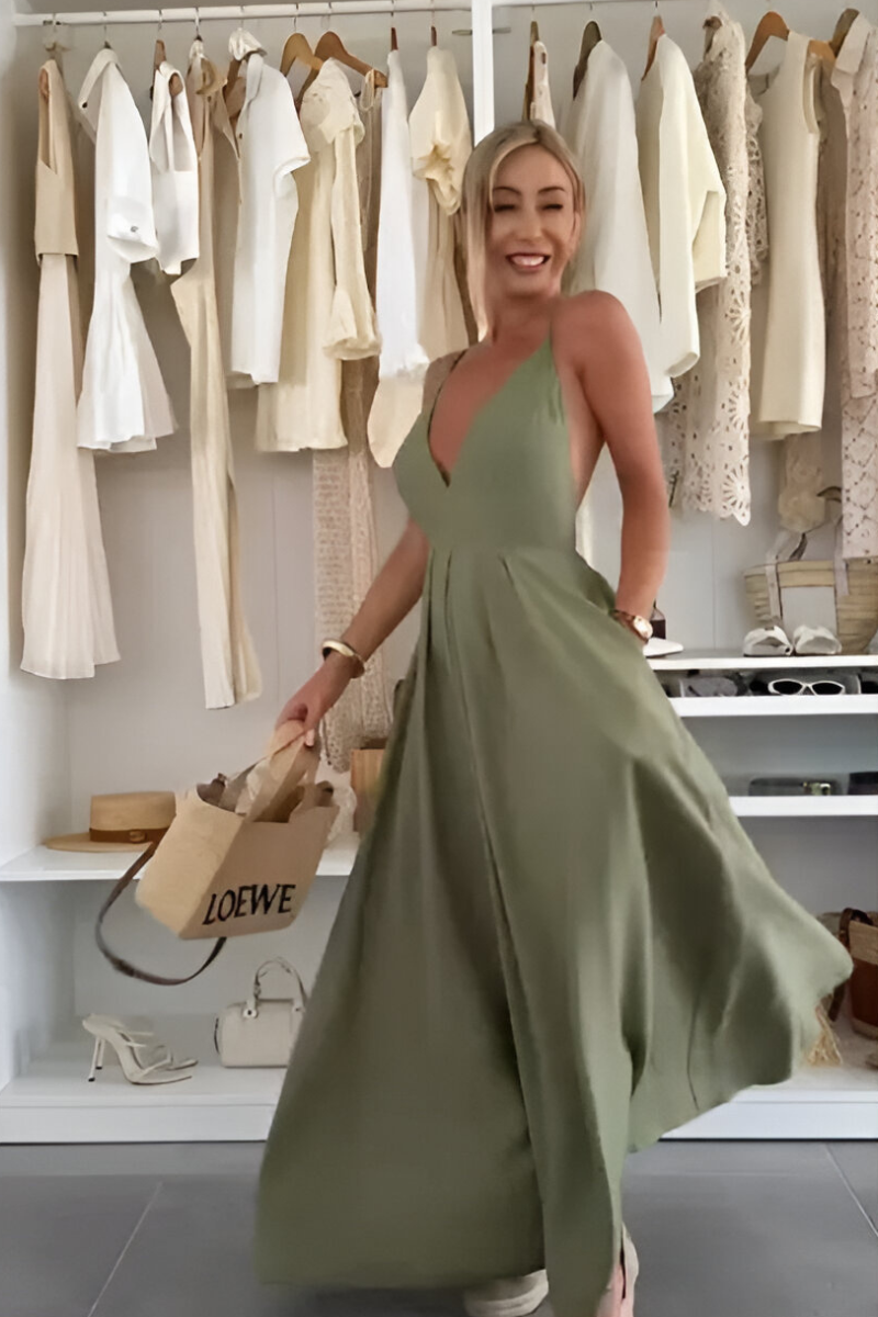 Cat | Fließendes Kleid mit Bindegürtel