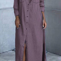 Kathleen | modisches langärmeliges Jeanskleid mit klassischen Revers