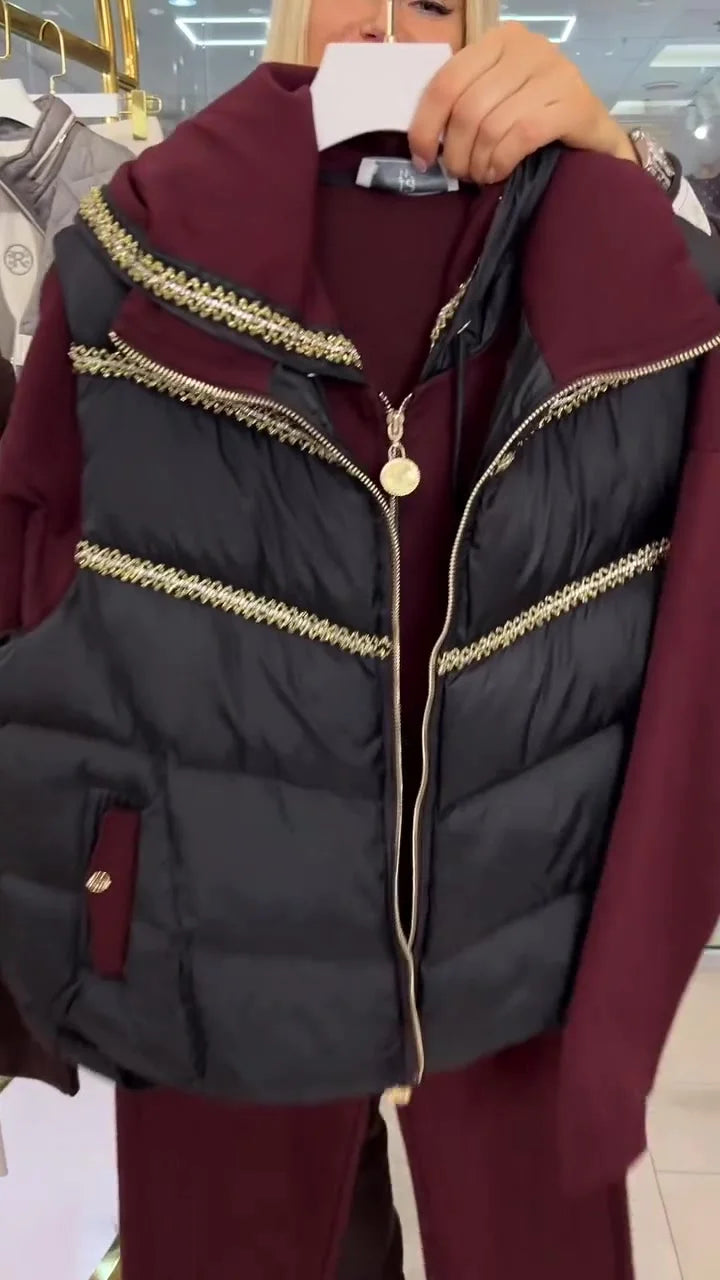 Lysa | Freizeit-Set mit Weste und Kapuzenpullover