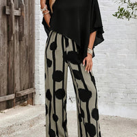 Myra™ | Modisches asymmetrisches Damenoberteil mit eleganter bedruckter Hose im Set