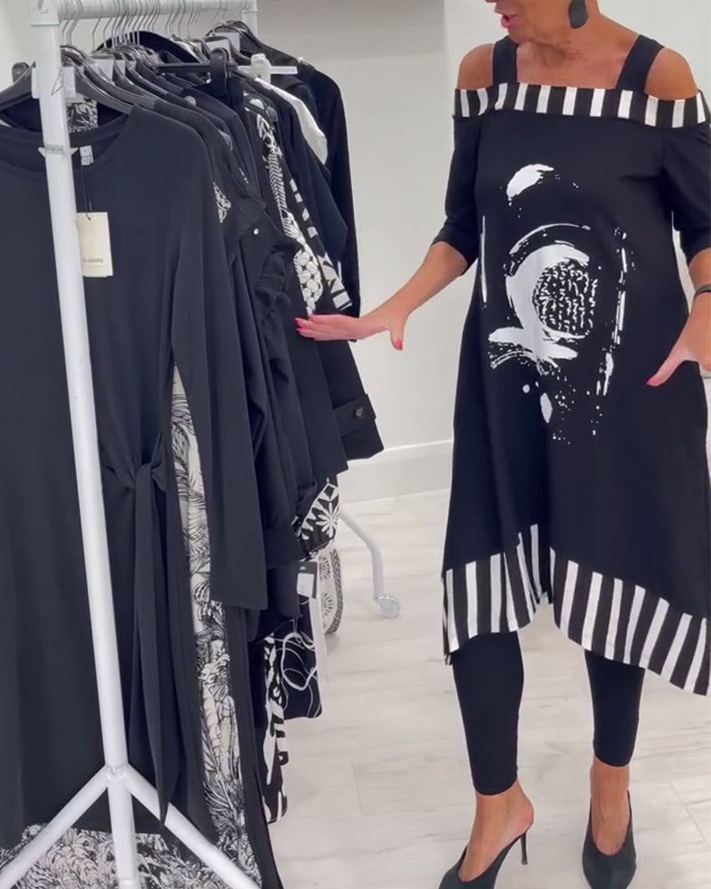 Ayra | elegantes Off-Shoulder Kleid mit asymmetrischem Design