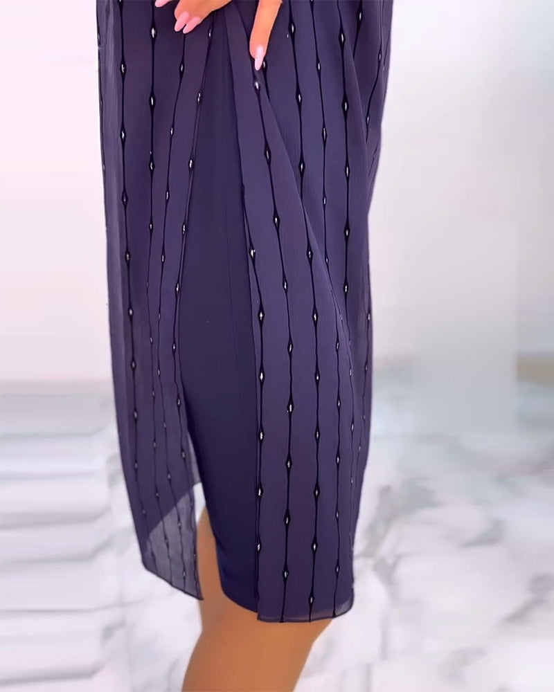 Maia | Einfarbiges plissiertes Kleid für Damen