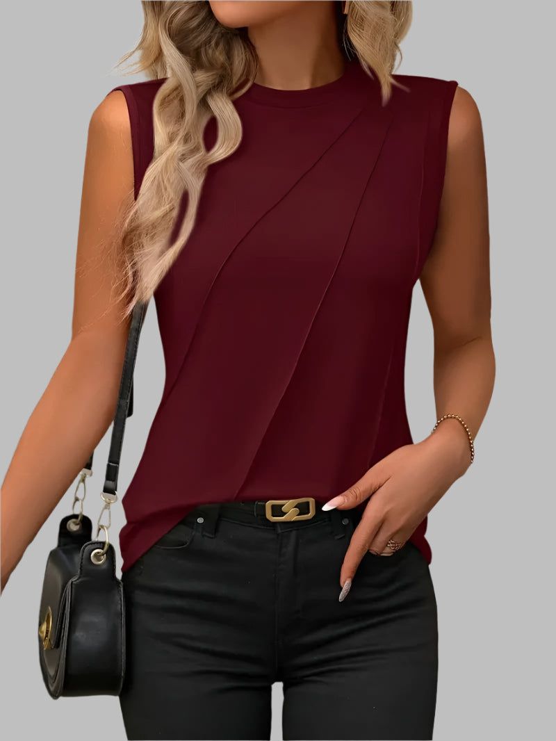 Autumn | Elegantes Plissee-Top mit Rundhalsausschnitt