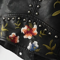 Minerva | Lederjacke mit Stickerei