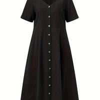 Nelian | Feminines Kleid mit Herzausschnitt und Knöpfen