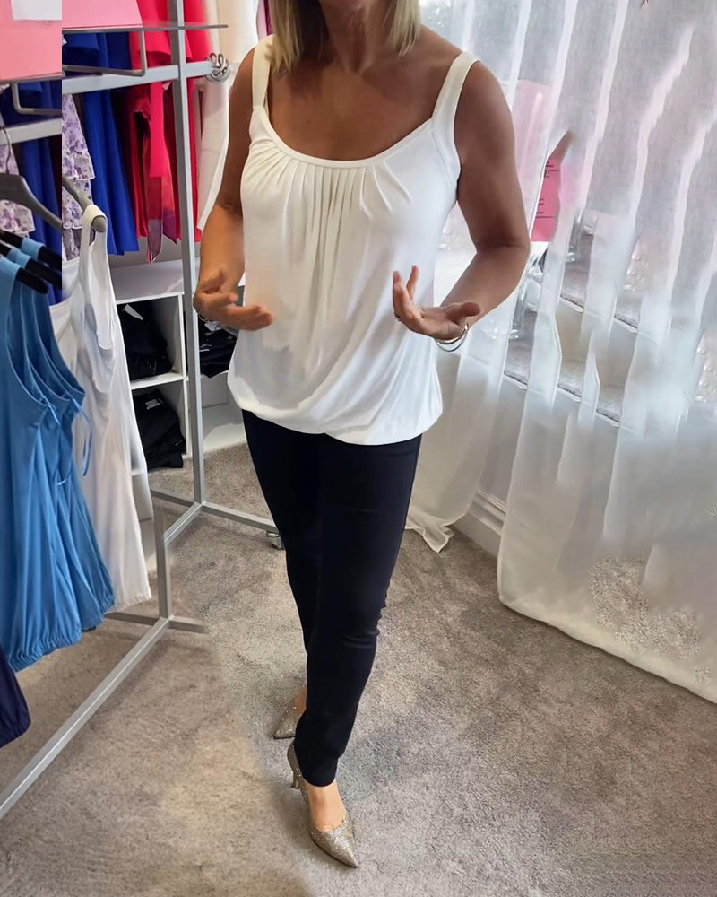 Sophie | Stylisches ärmelloses Oberteil mit Plisseedetails