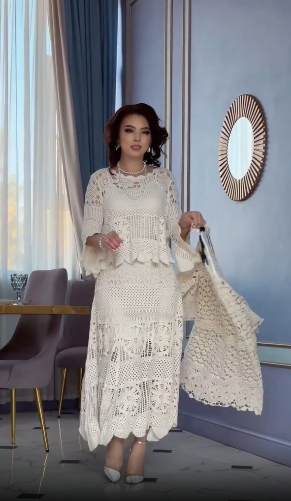 Dalyn | Elegantes Retro-Set mit Spitzen-Ärmeln