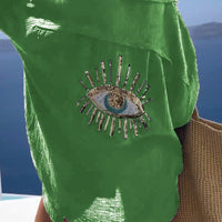 Miia | Bequemes Hemd mit glänzenden Paillettenperlen