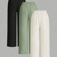 Demi | praktischer 3er-Pack Bundfaltenhosen für Damen