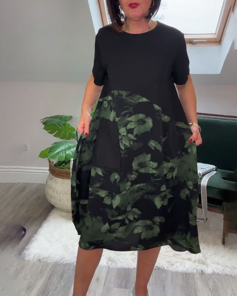 Norena | Patchwork-Kleid mit Blumenprint