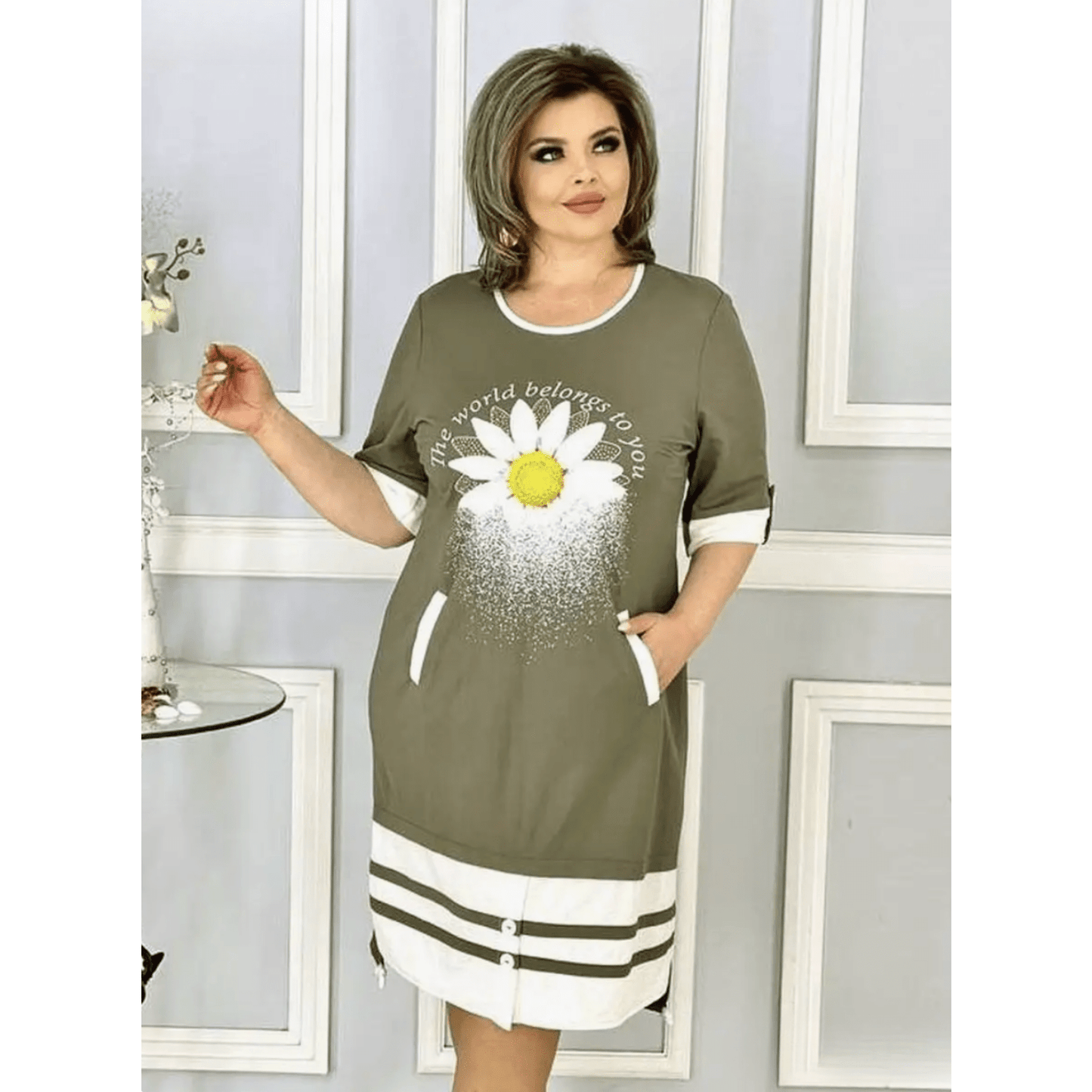 Adheline | Feminines Kleid mit stilvollem Muster