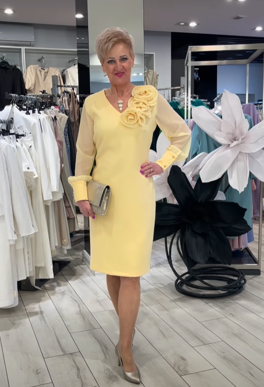 Akishia | Damenkleid mit V-Ausschnitt