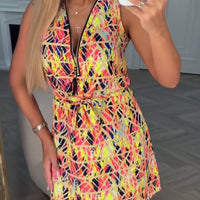 Jessie | Elegantes Kleid mit halbem Reißverschluss und floralem Muster