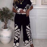 Narsi | Anzug Temperament gedruckte Tasche weite Hose