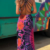 Talie | Tie-Dye Maxikleid mit Rückenschnürung