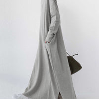 Frieda | elegantes Damenkleid mit V-Ausschnitt und langen Ärmeln