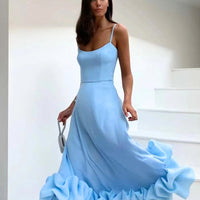 Aciel | Midi-Sonnenkleid mit voluminösem Rüschensaum