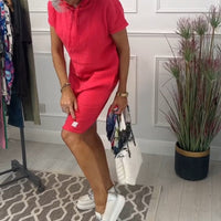 Nyla | Bequemes kurzärmeliges Freizeitkleid mit Kapuze