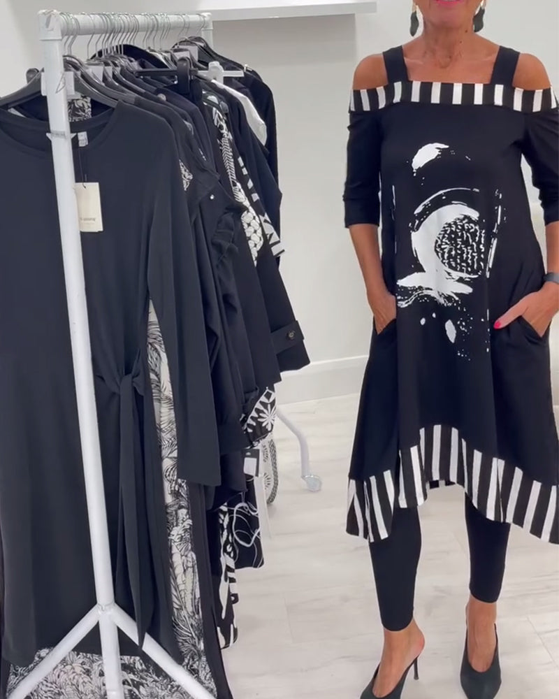 Ayra | elegantes Off-Shoulder Kleid mit asymmetrischem Design