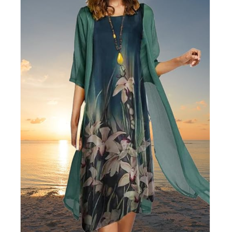 Ingrid | Stilvolles Anzugskleid mit Blumenmuster