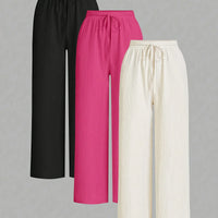 Demi | praktischer 3er-Pack Bundfaltenhosen für Damen