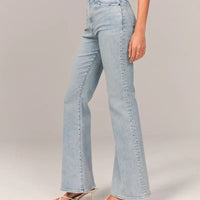 Cienna | Stretch-Jeans mit hoher Taille und weitem Bein