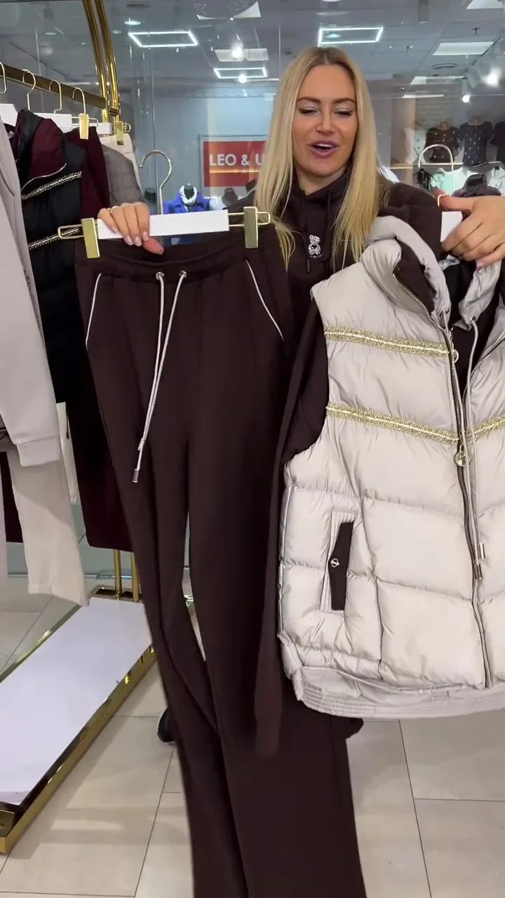 Lysa | Freizeit-Set mit Weste und Kapuzenpullover